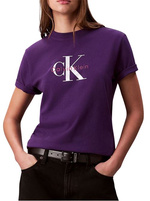 T-shirt viola in cotone Calvin Klein Jeans | LV047B865GK4I